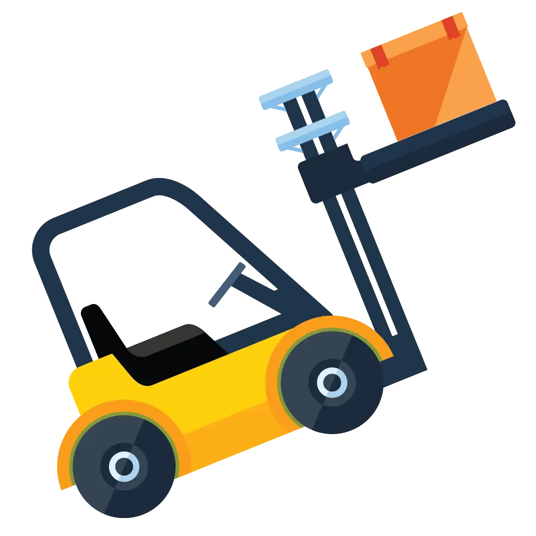 Yellow Forklift with Cargo