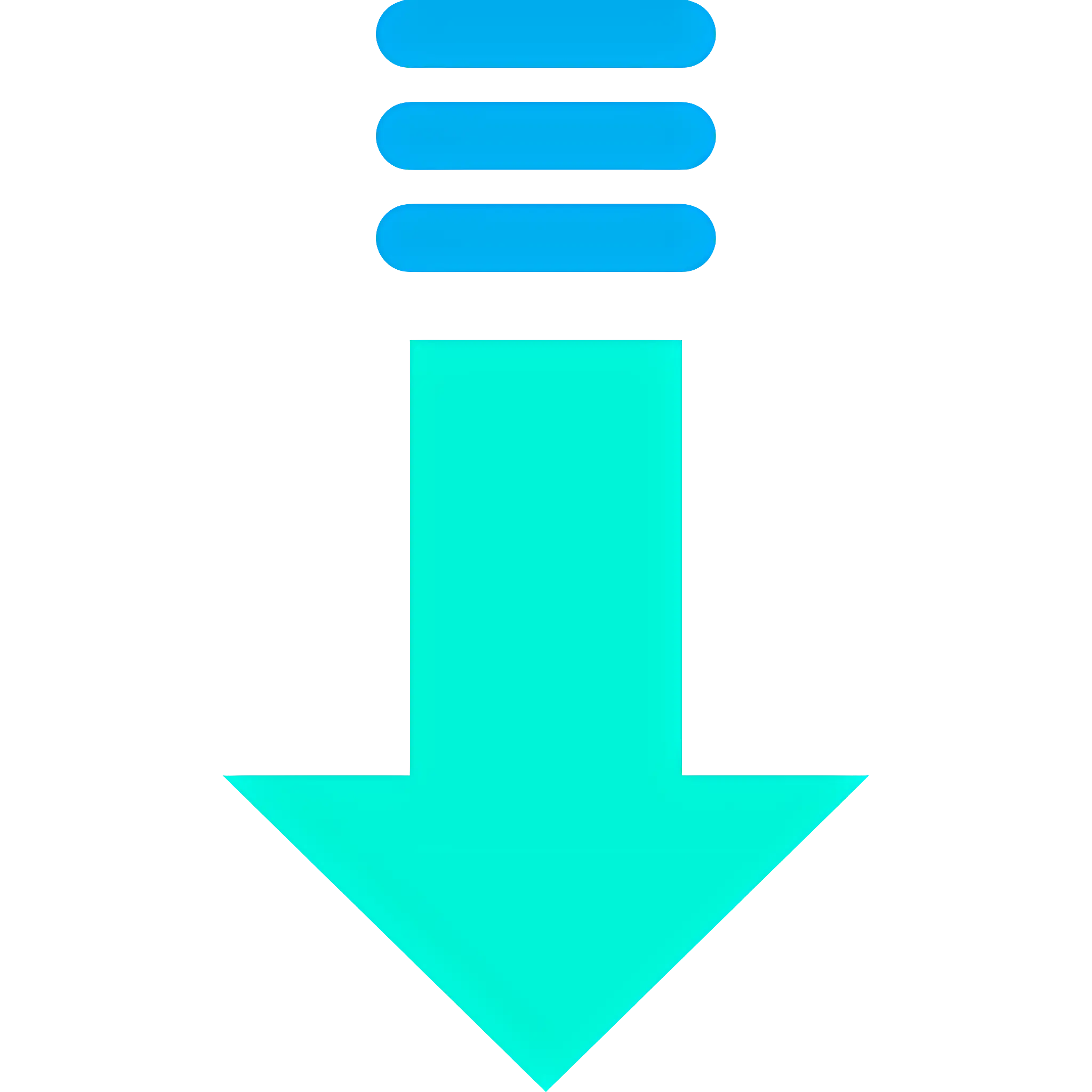 Bright Blue Download Arrow Symbol