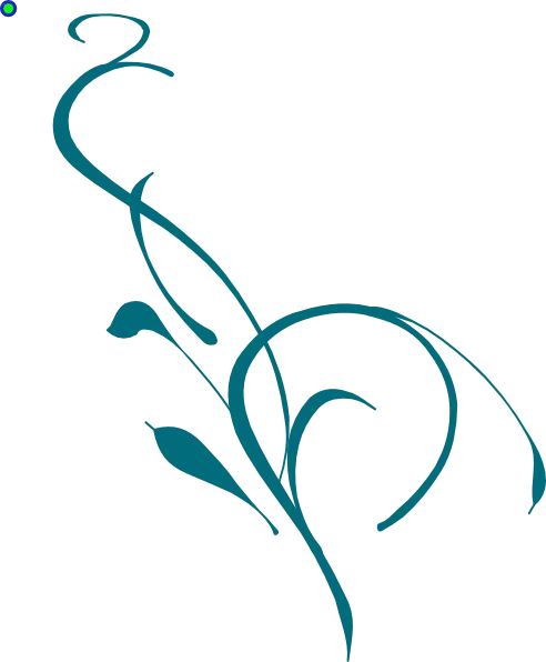 Blue Swirling Plant Illustration Design