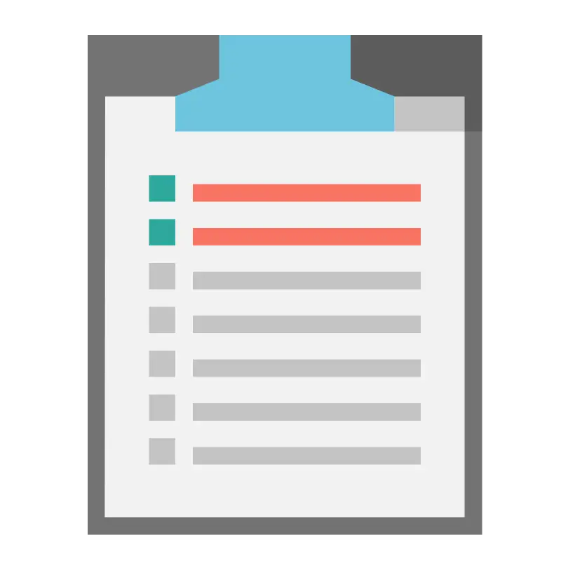 Clipboard with Colorful Checklist