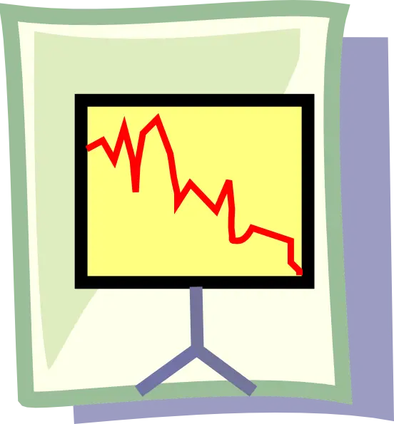 Declining Graph on Presentation Board