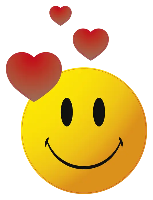 Smiley Face with Hearts Emoji for Love