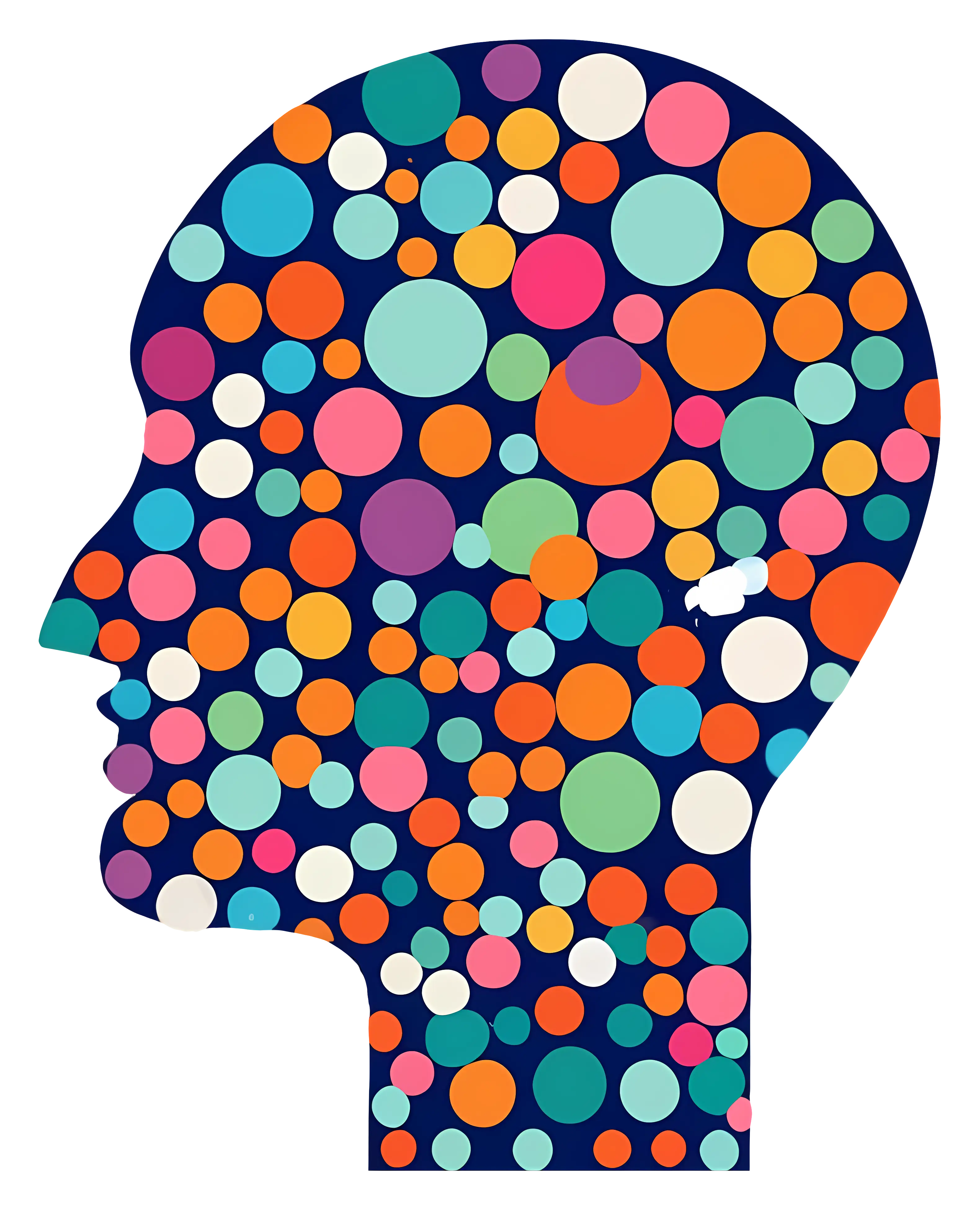Colorful Dots Head Illustration for Creativity Concept