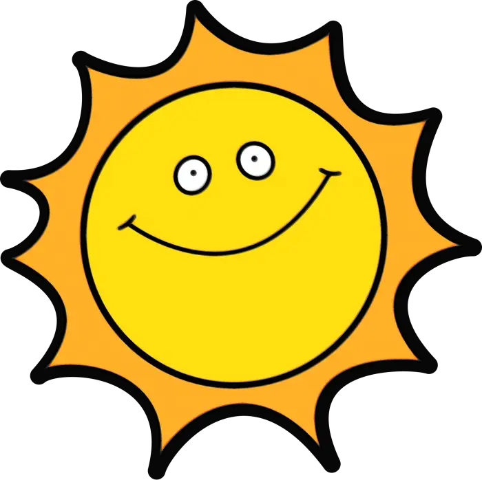 Smiling Sun Cartoon Illustration