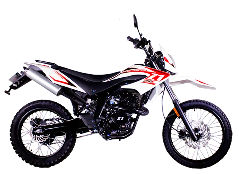 White and Black Off-Road Motorcycle