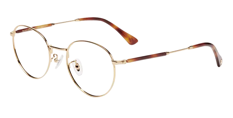 Elegant Gold-Framed Round Eyeglasses