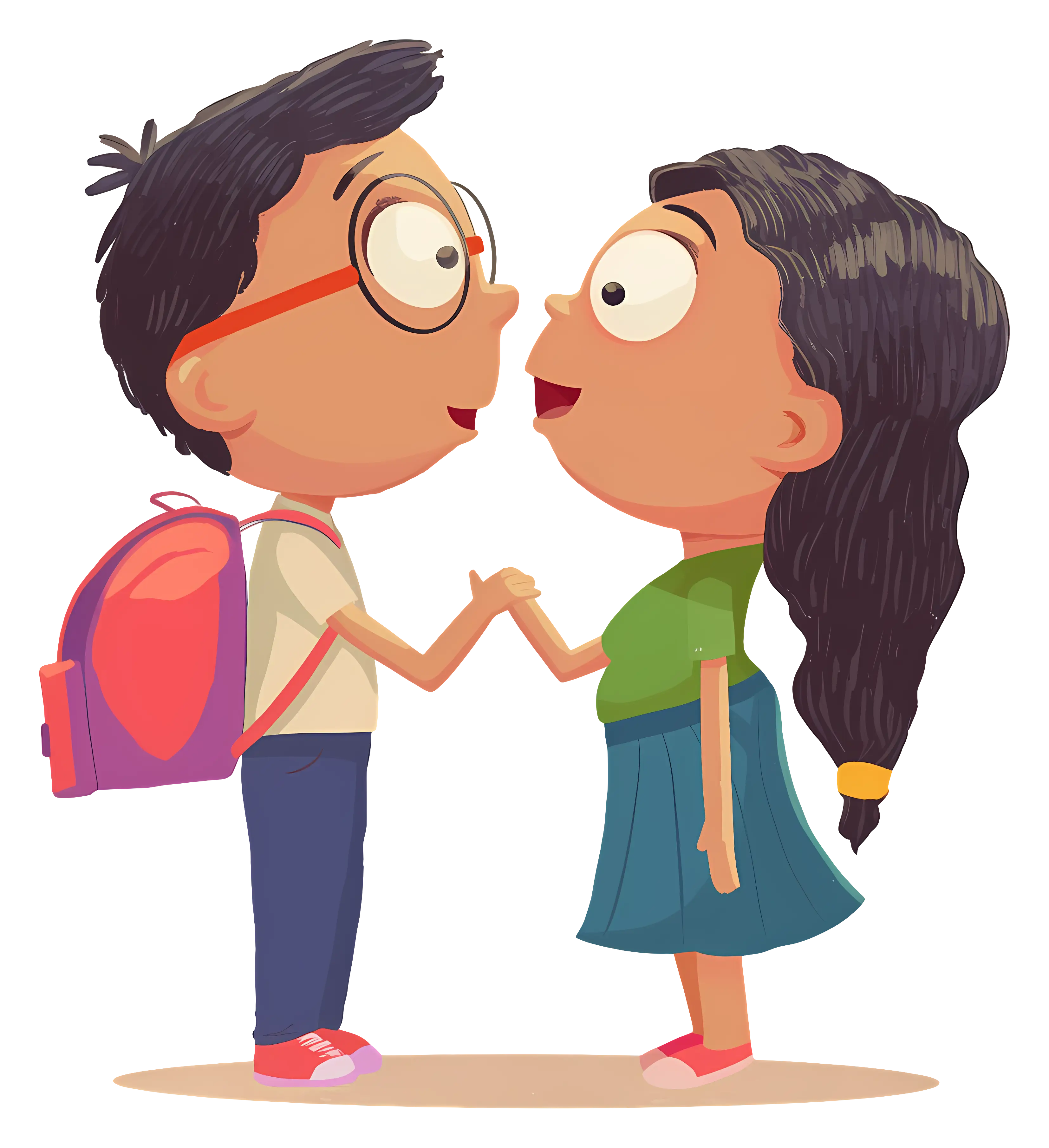 Children Greeting Each Other