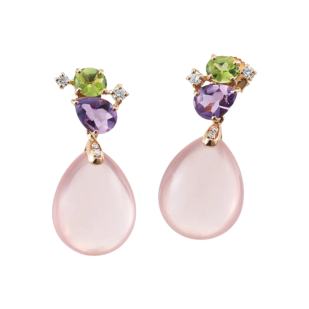 Elegant Colorful Gemstone Earrings