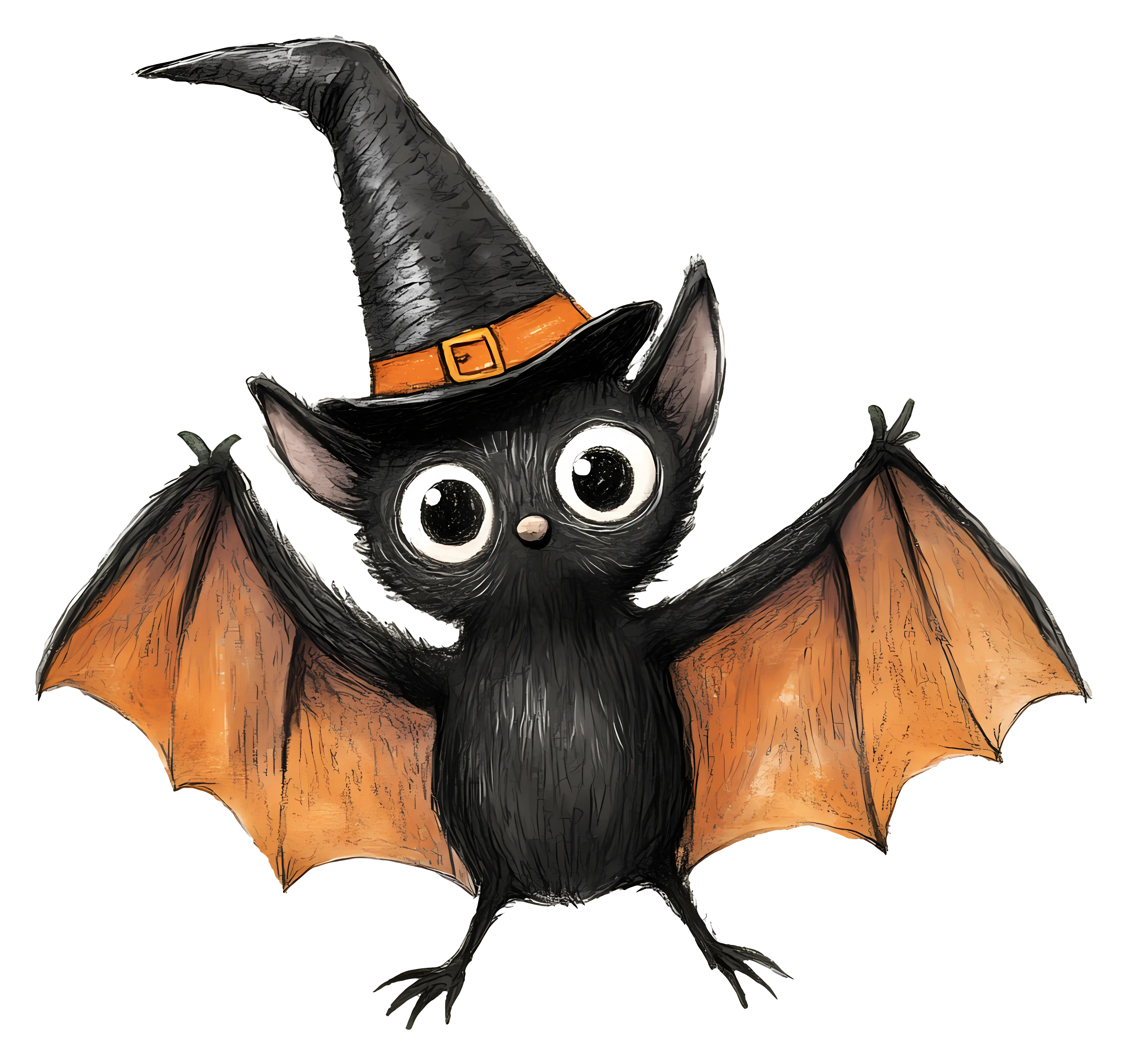 Cute Bat with Witch Hat