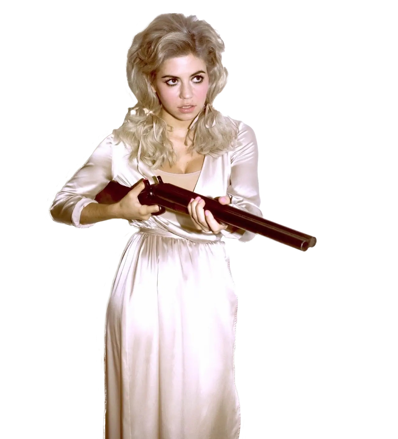 Vintage Woman Holding Gun