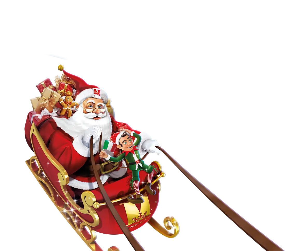Santa Claus on a Gift-Filled Sleigh