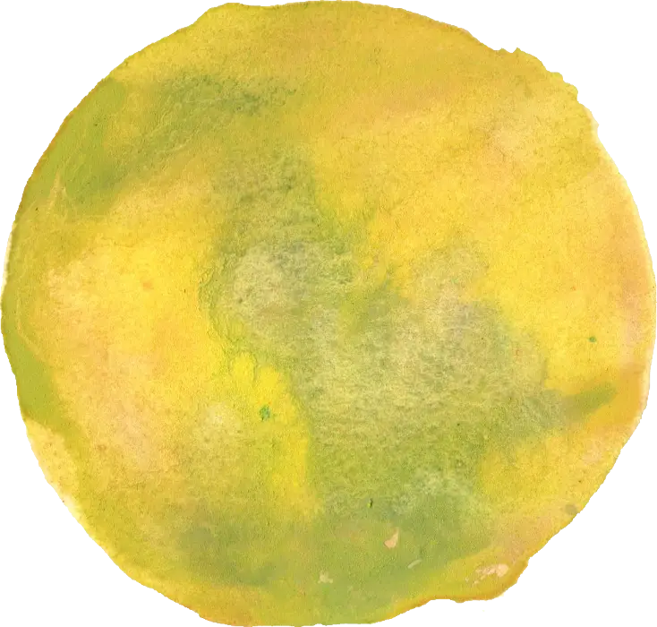 Yellow and Green Watercolor Circle