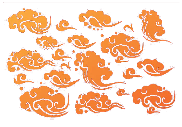 Orange Swirling Cloud Pattern