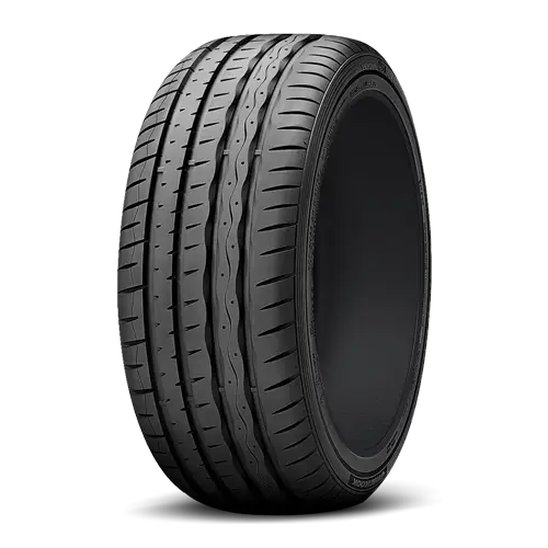 Black Car Tire with Grooved Treads