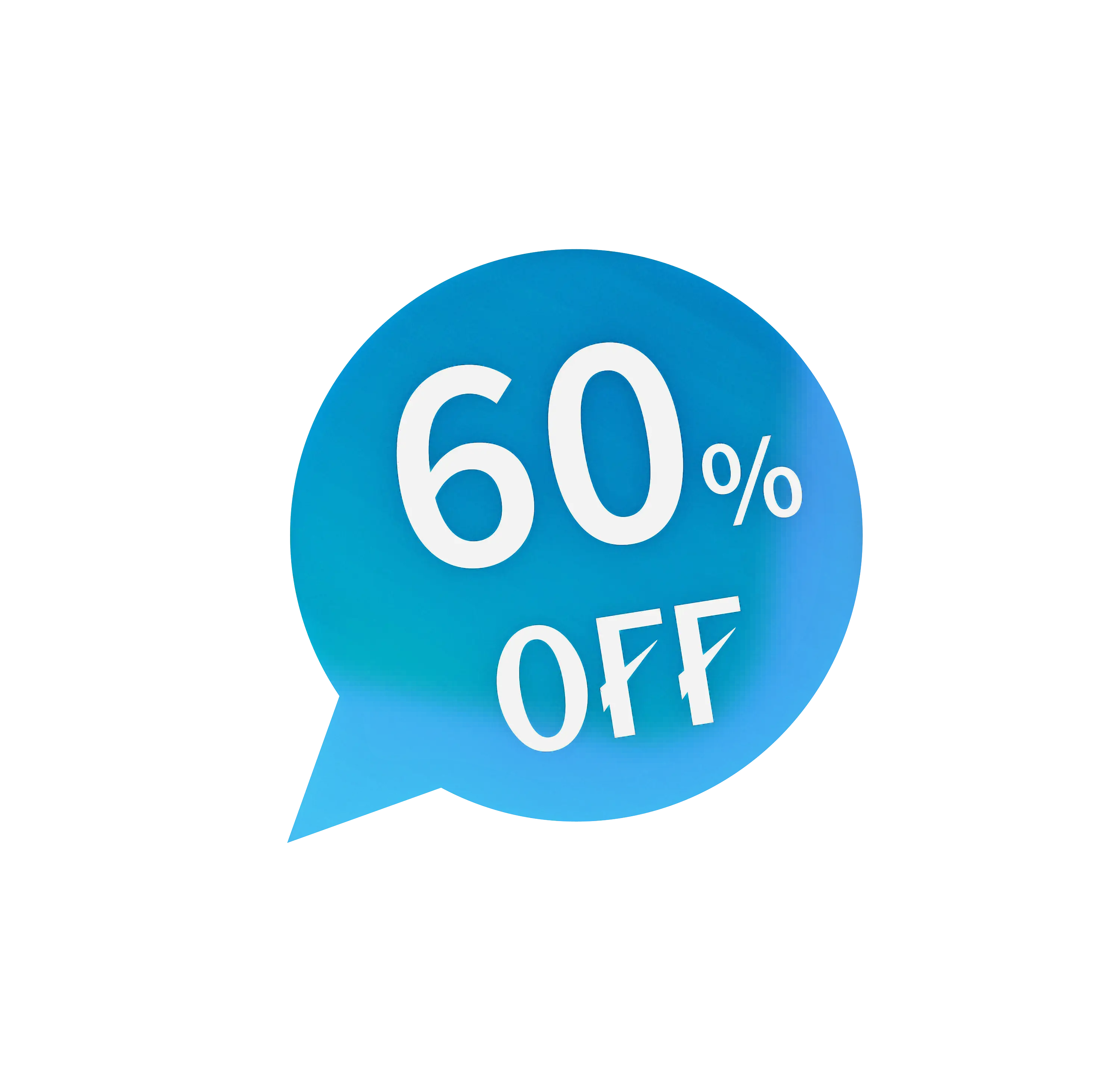 Blue 60% Off Discount Label