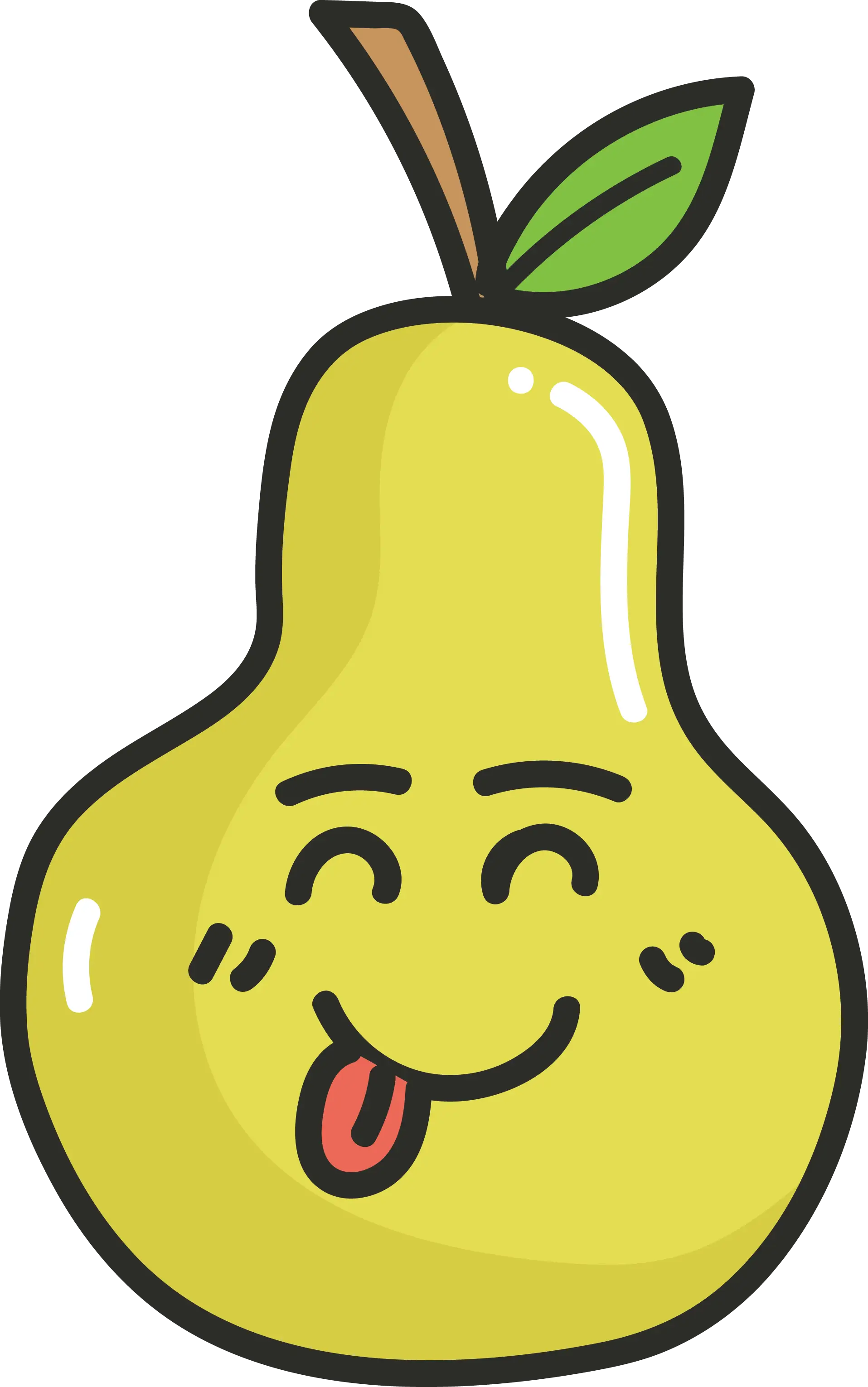 Cute and Playful Cartoon Pear Character