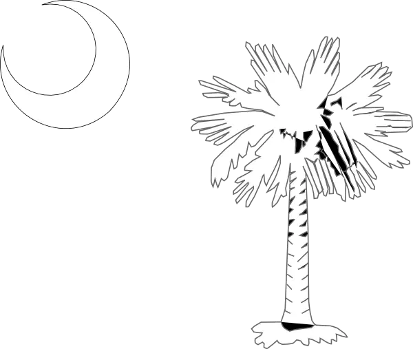 Palm Tree and Crescent Moon Silhouette