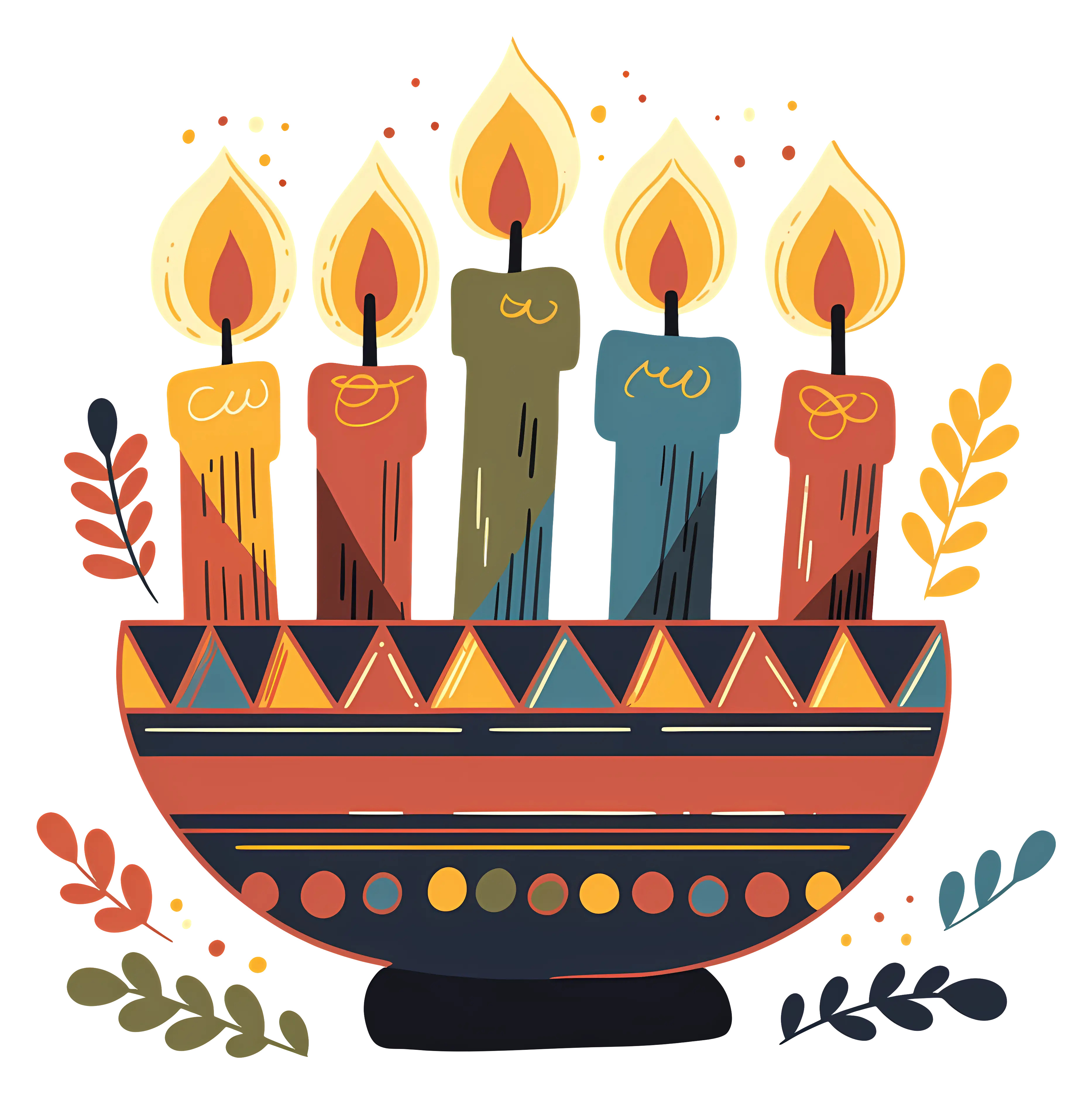 Decorative Candles with Leaves