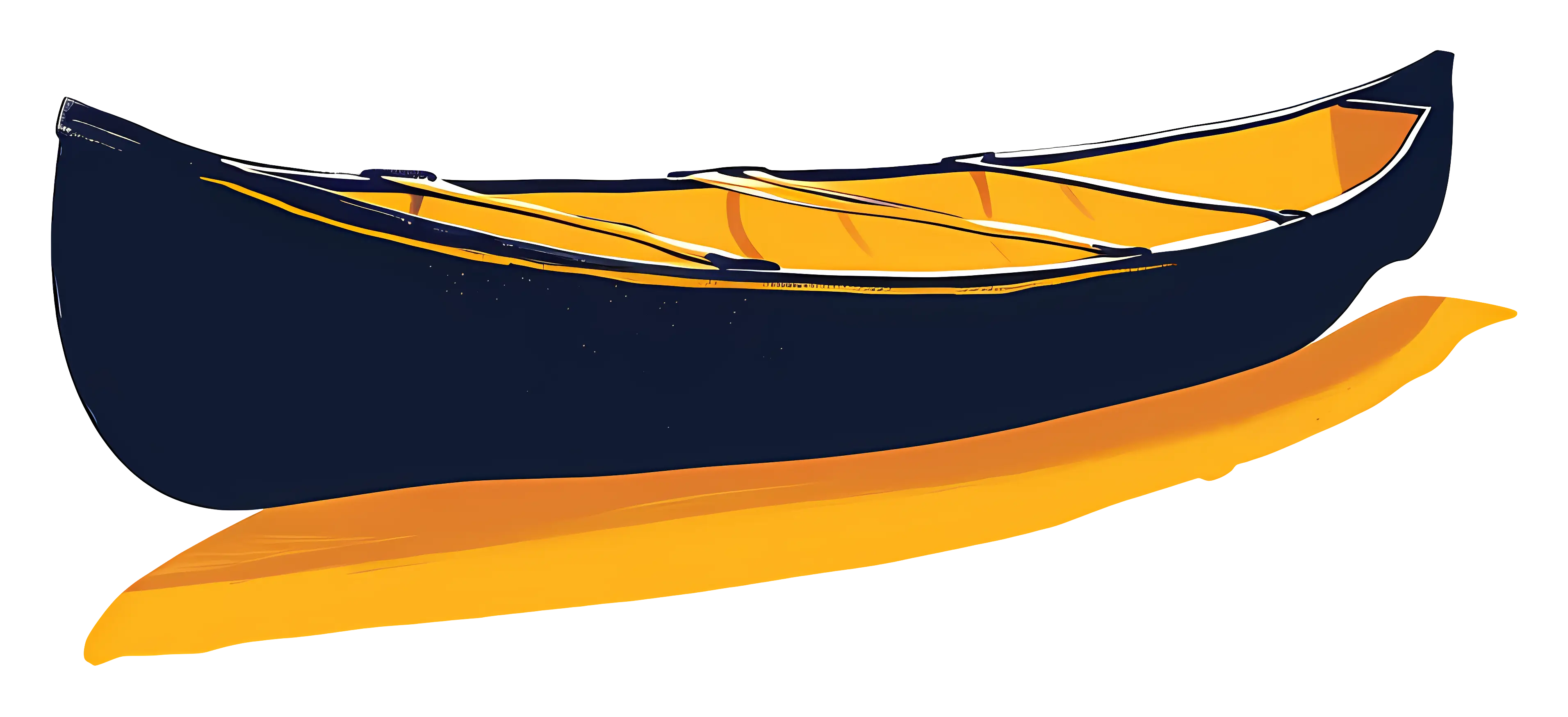Yellow and Black Canoe Illustration