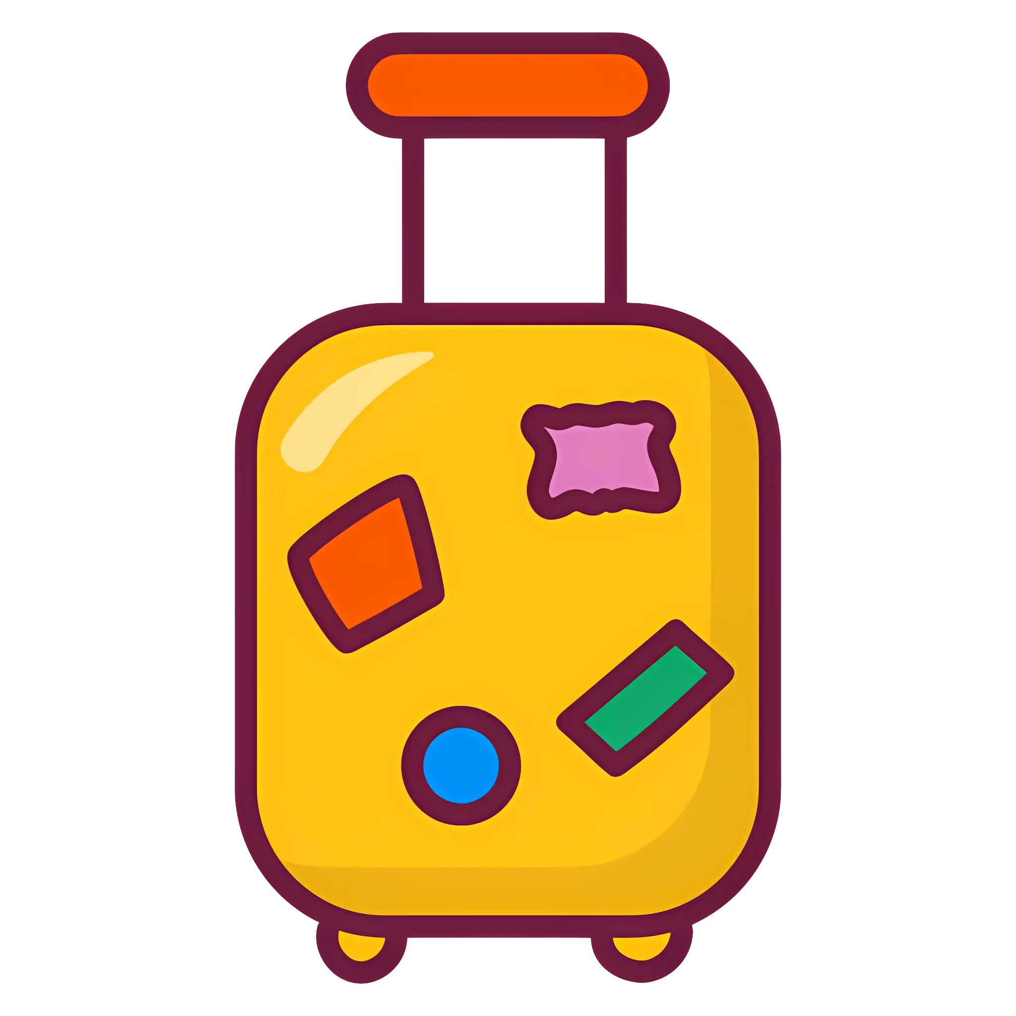 Yellow Suitcase with Travel Stickers