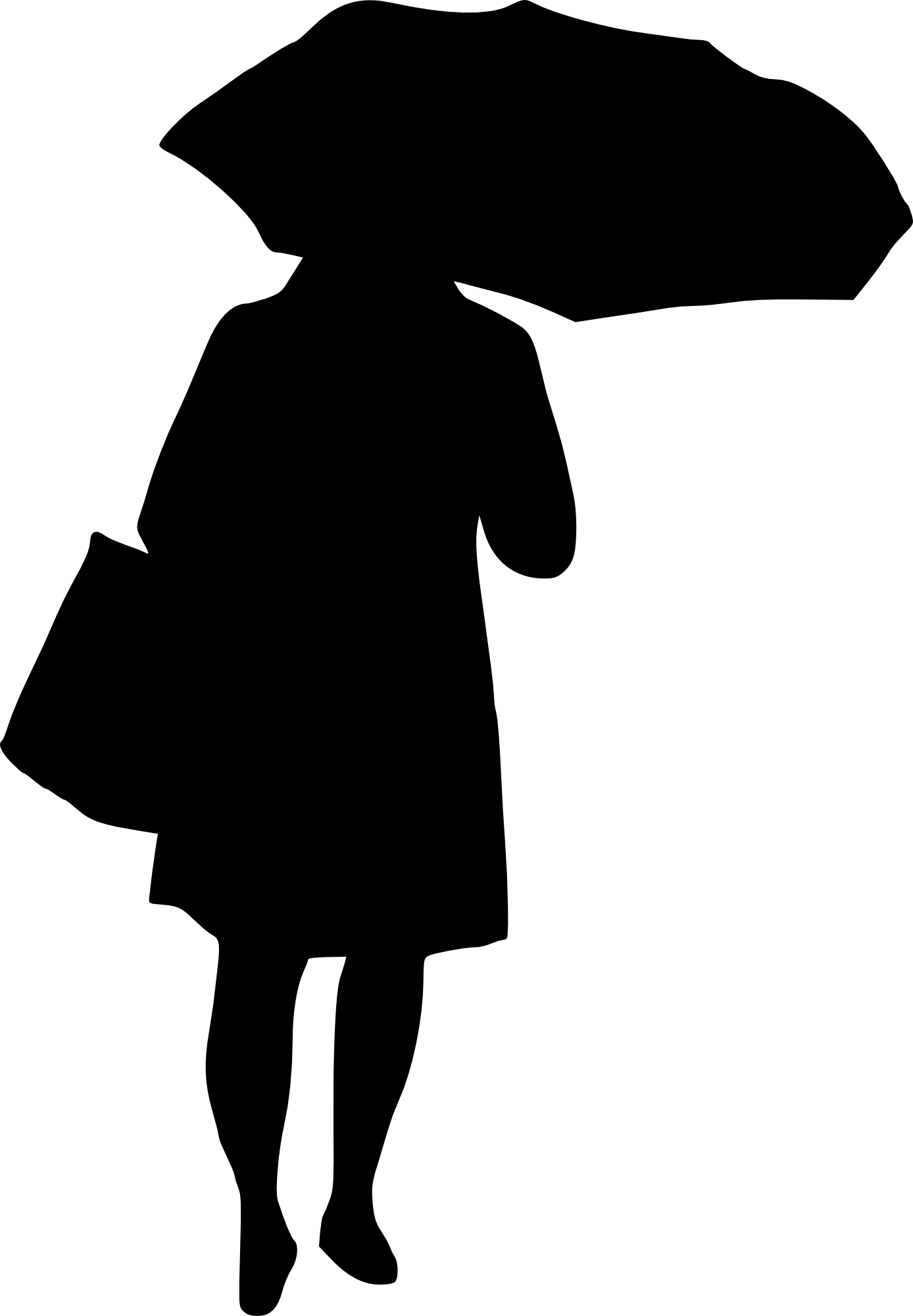 Silhouetted Black Umbrella Icon