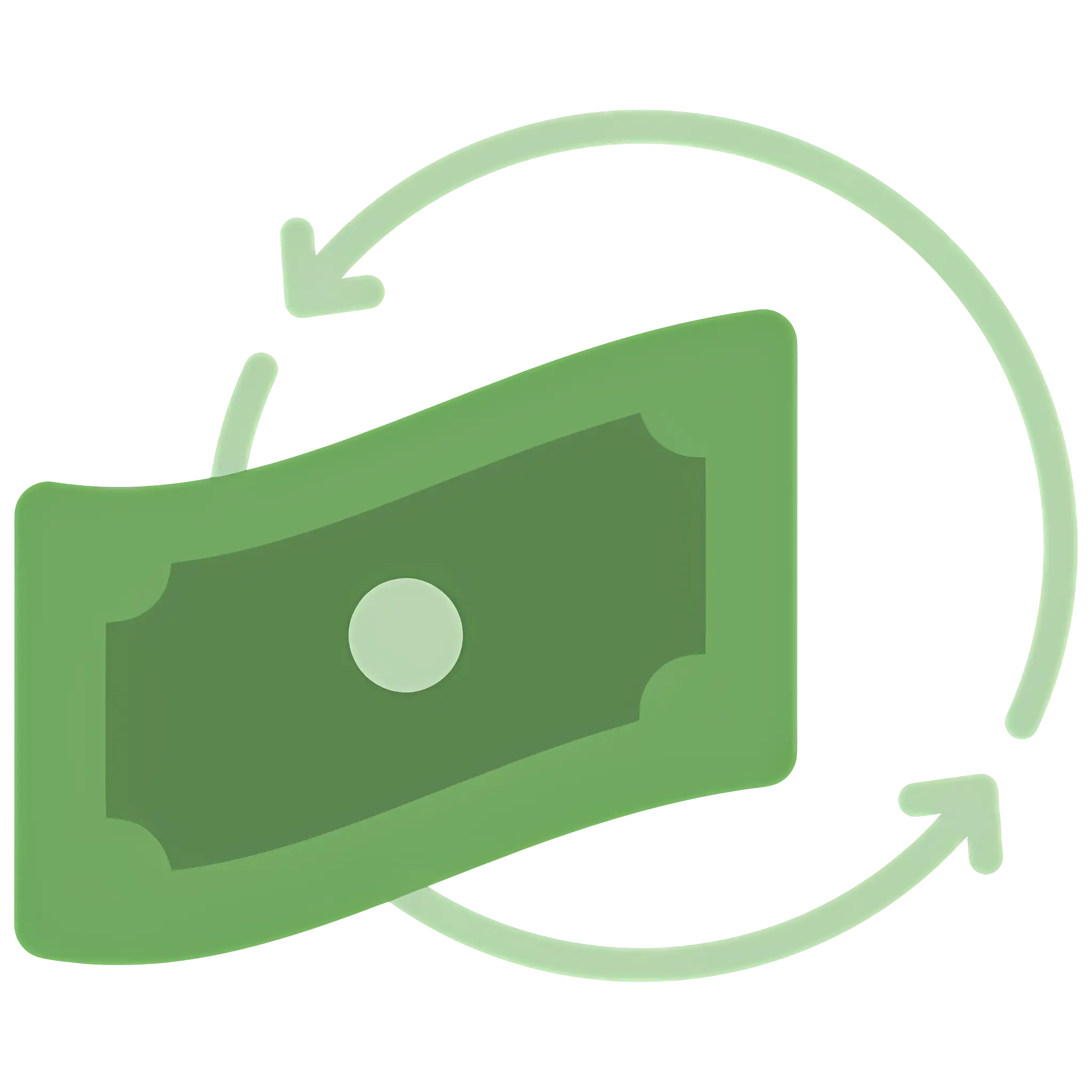 Green Money Symbol with Circular Arrows