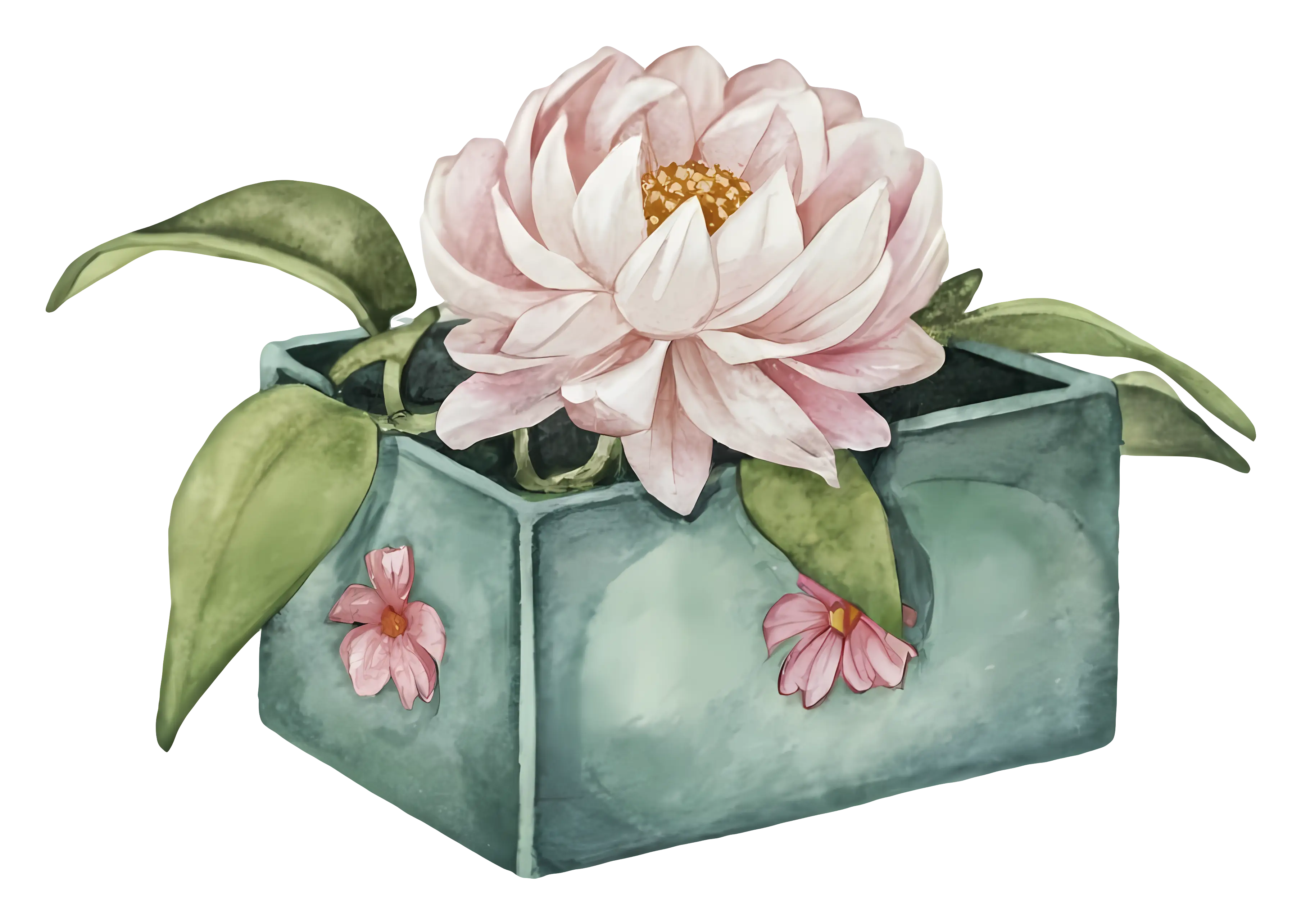Pink Flower in a Ceramic Pot