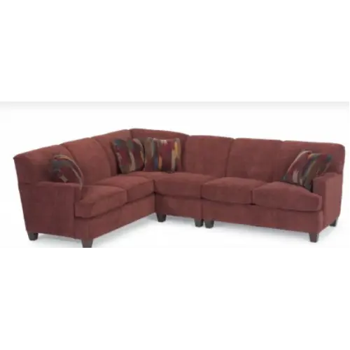Red Sectional Sofa with Plush Cushions