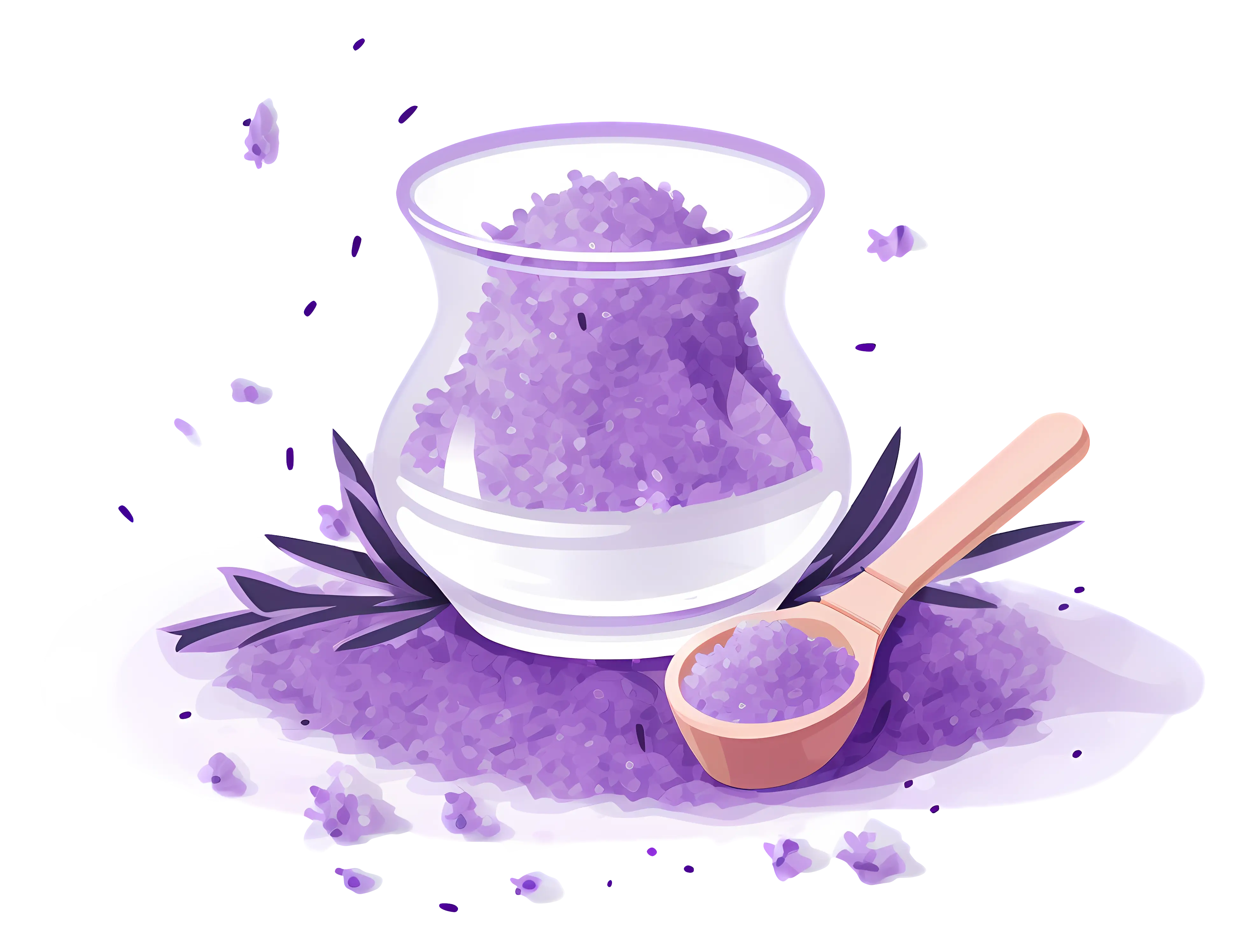 Jar of Lavender Salt with Wooden Spoon