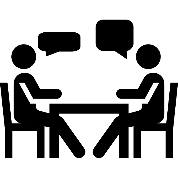 Two People Talking Icon Illustration