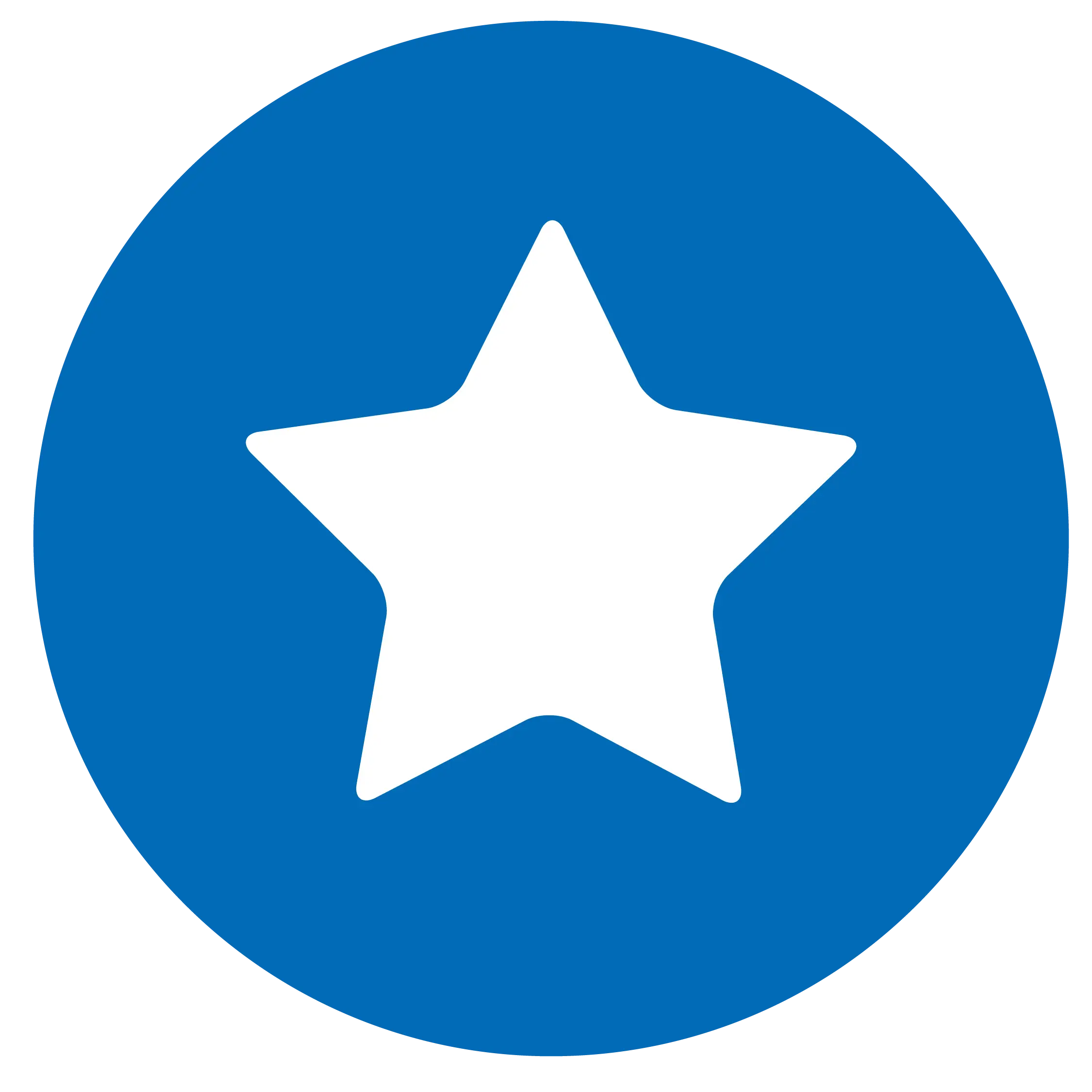 White Star Icon in Blue Circle