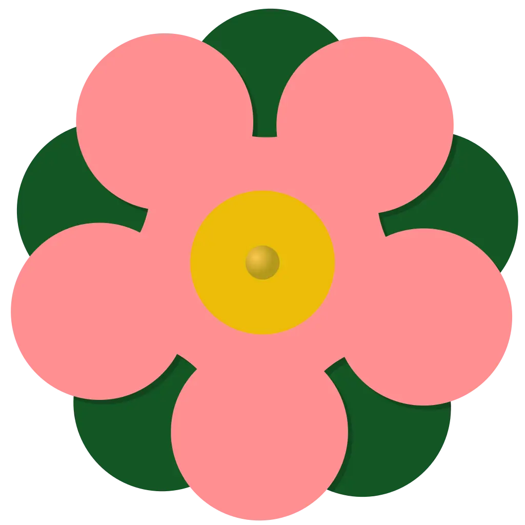 Pink and Green Simplistic Flower Icon