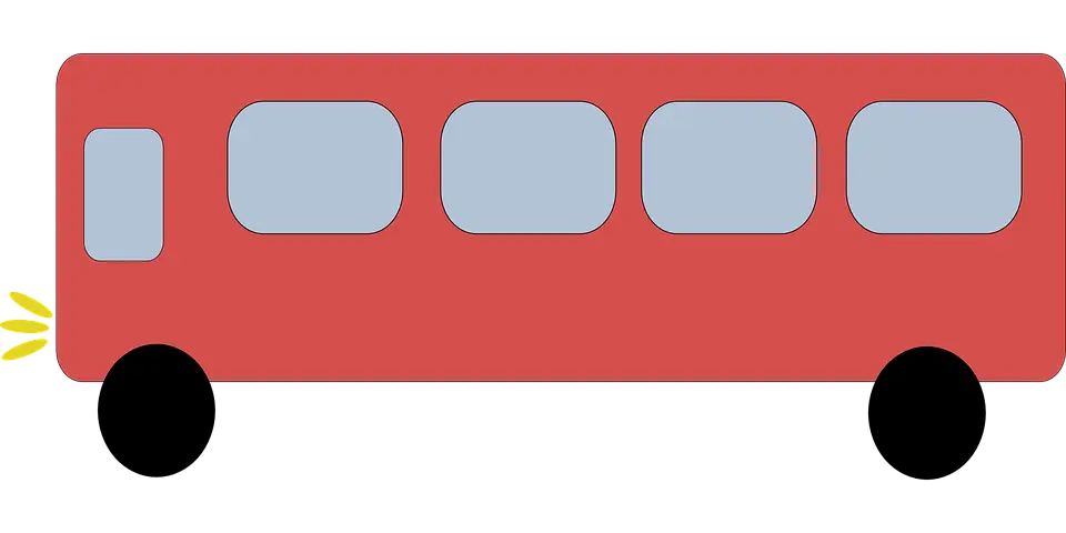 Red Bus Minimalist Illustration for Public Transport