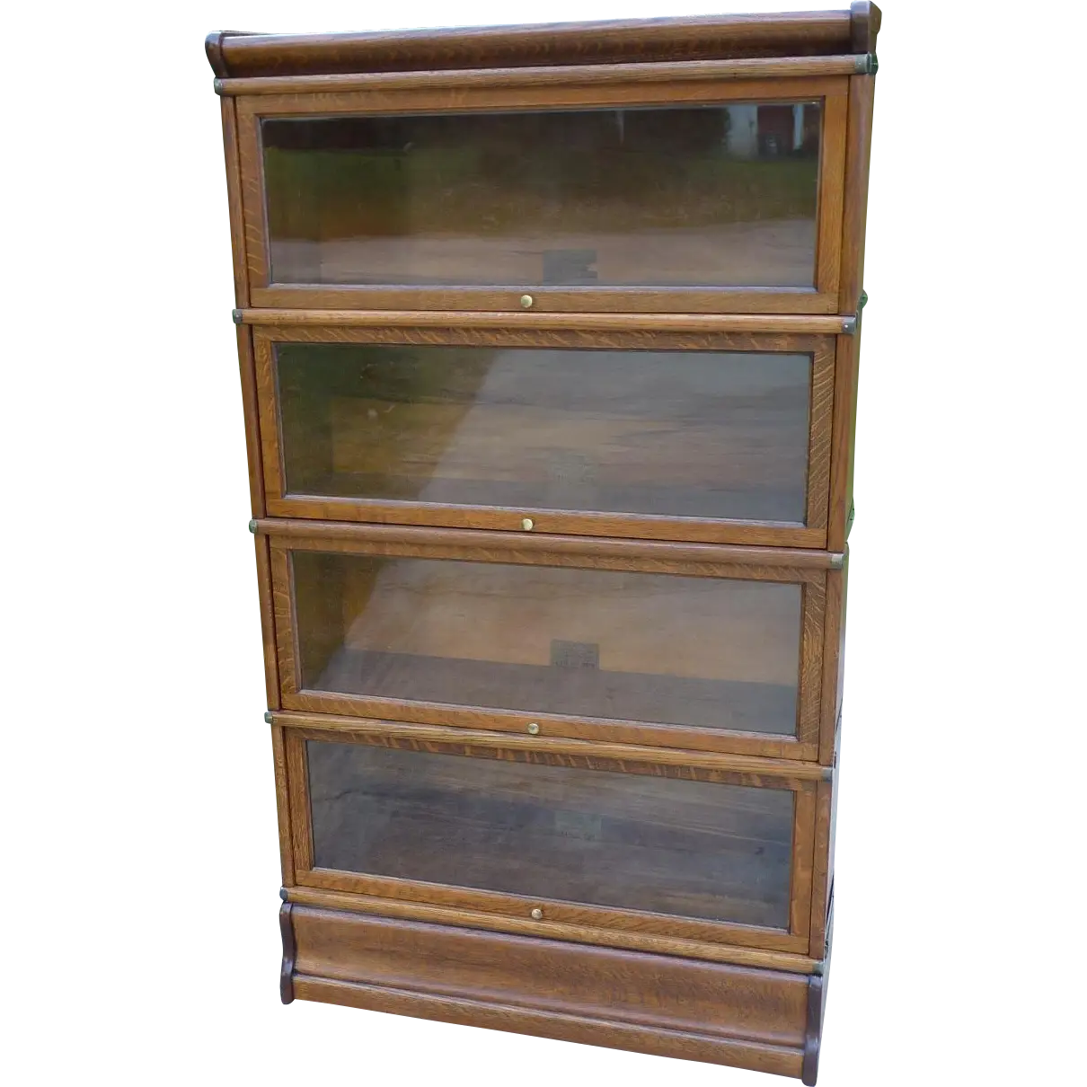 Wooden Bookshelf with Glass Doors