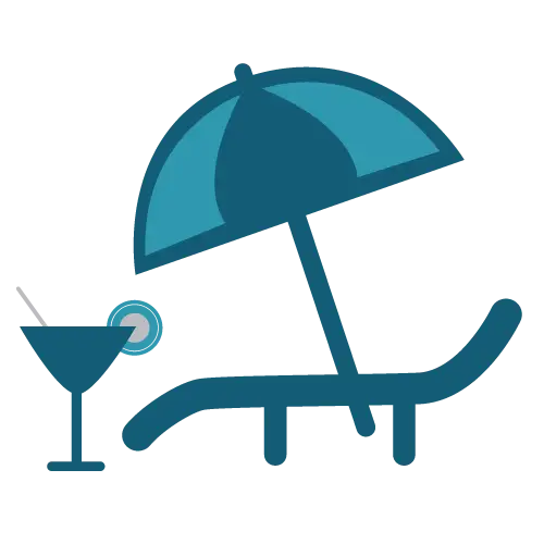 Beach Umbrella and Lounge Chair Icon