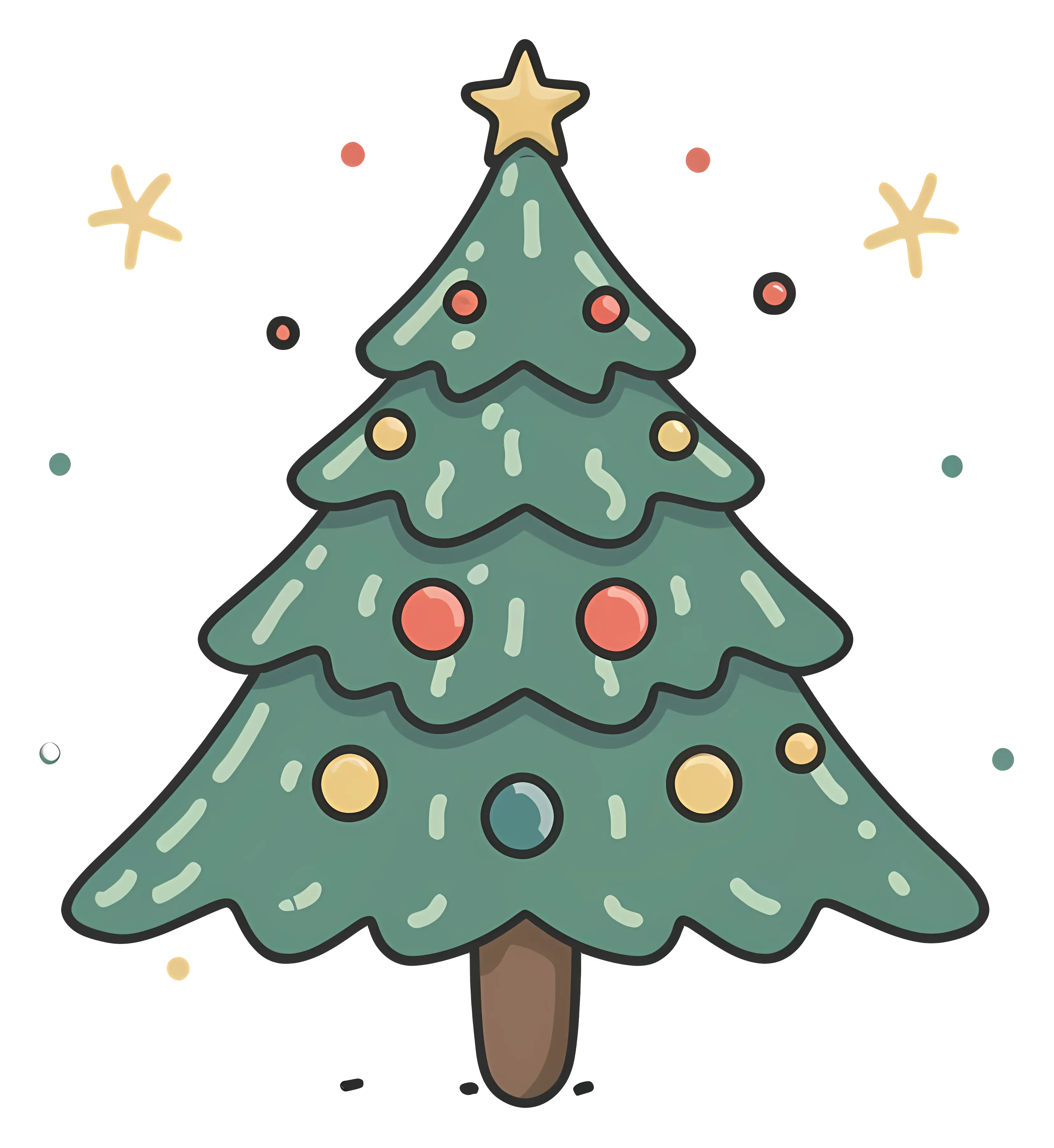 Decorated Christmas Tree with Ornaments