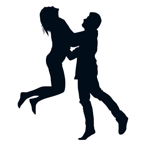 Silhouette of a Couple Dancing Gracefully