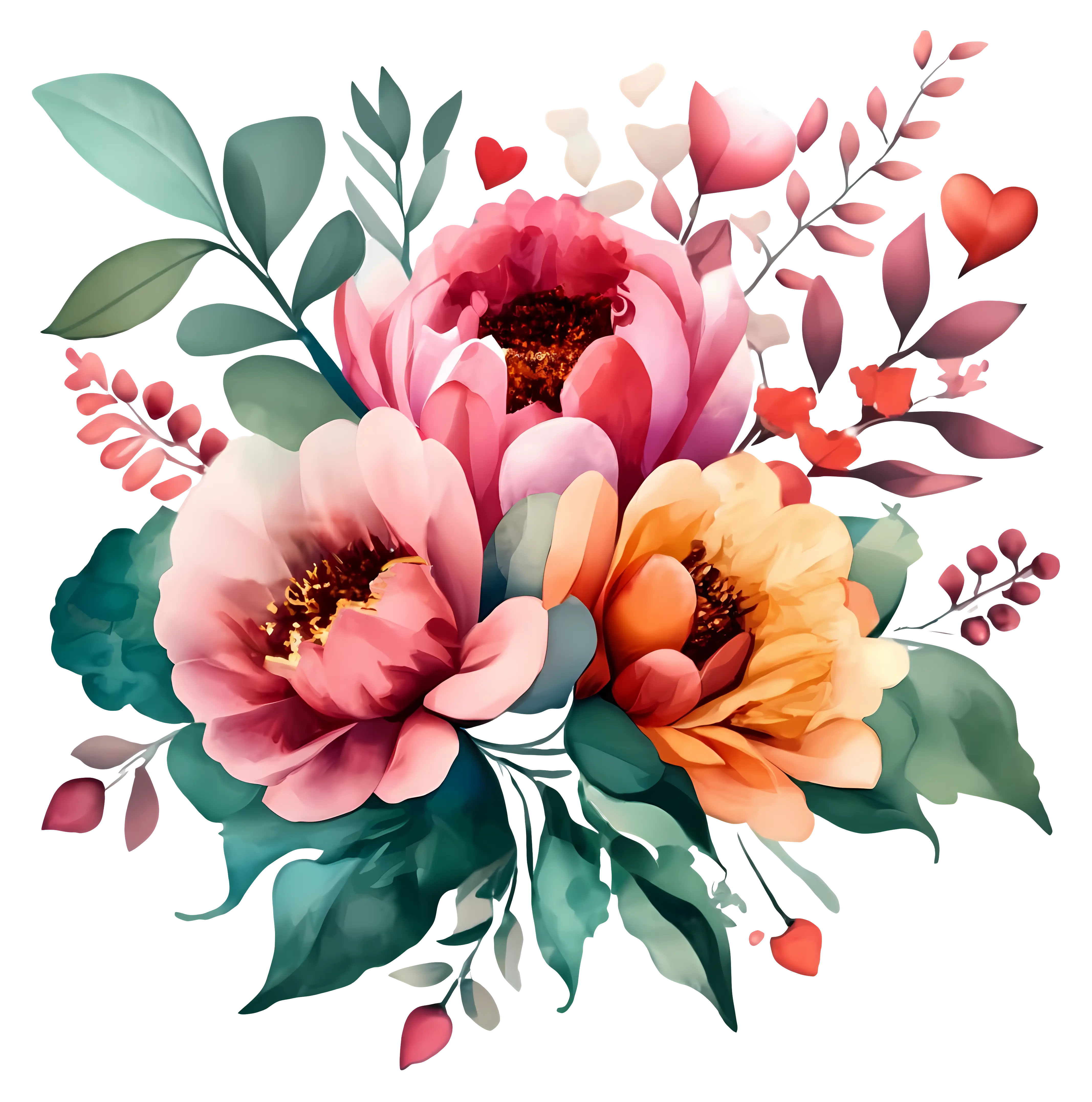 Colorful Floral Bouquet with Vivid Blooms