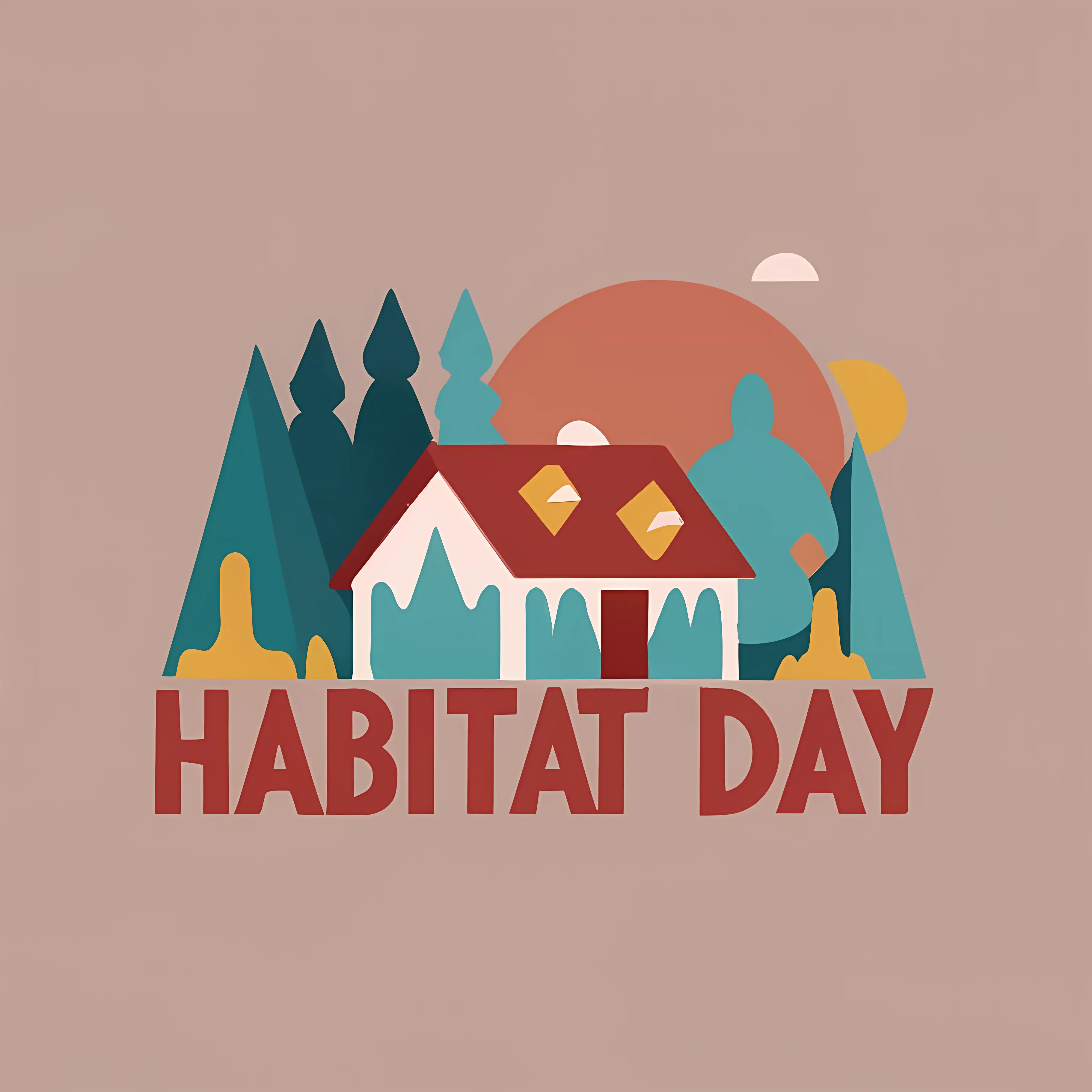 Minimalist Habitat Day Logo with Nature and Home Design