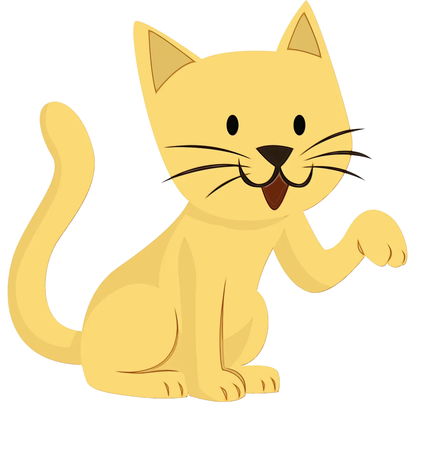 Yellow Cartoon Cat Illustration