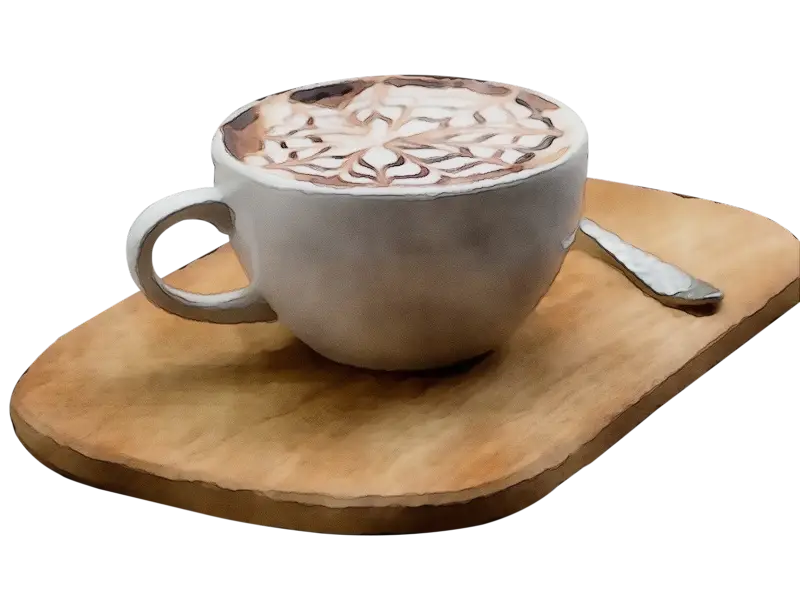 Cup of Coffee on Wooden Tray