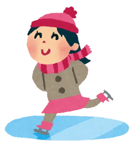 Girl Ice Skating Illustration