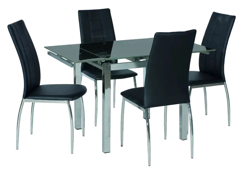 Modern Dining Table Set with Black Chairs