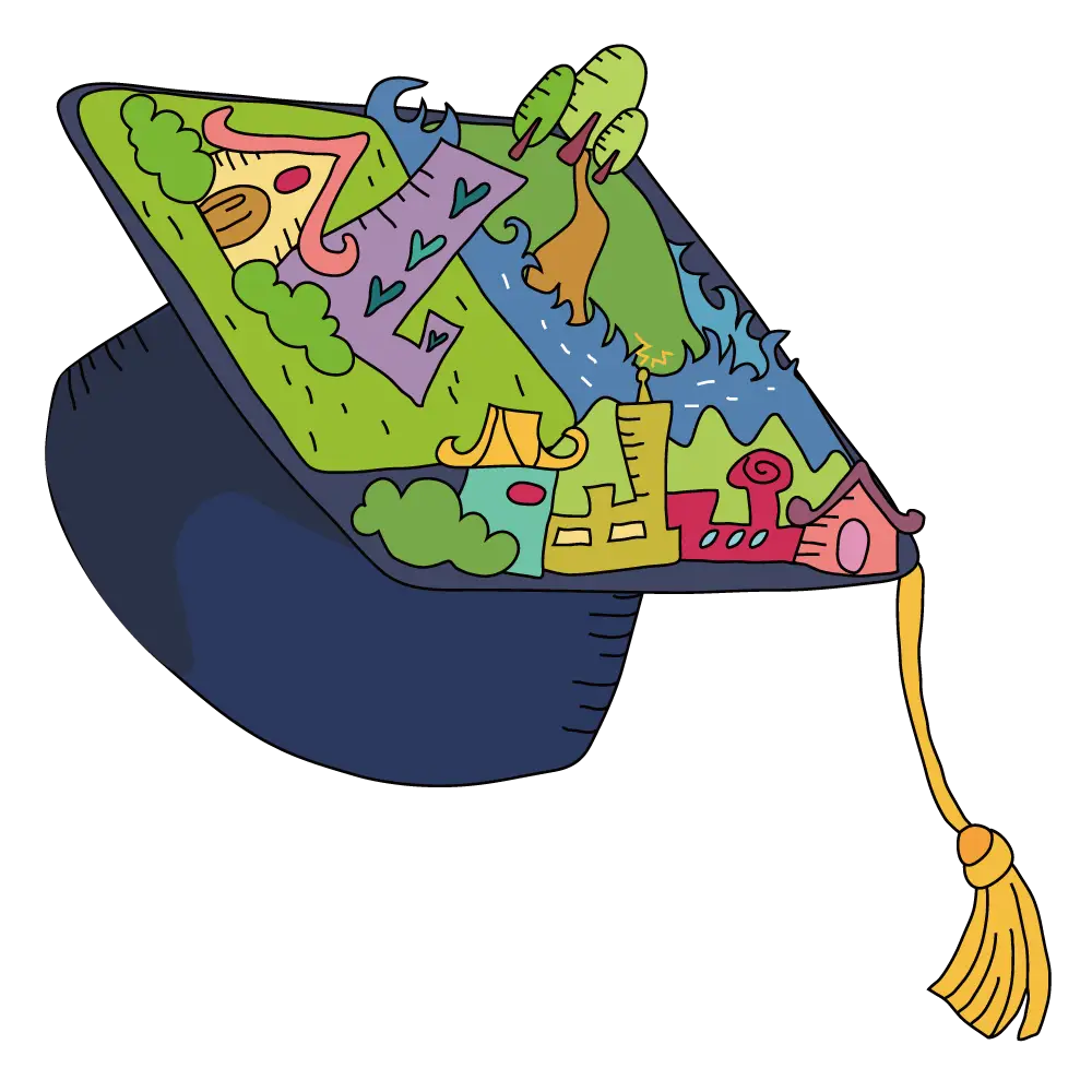 Colorful Graduation Cap Illustration