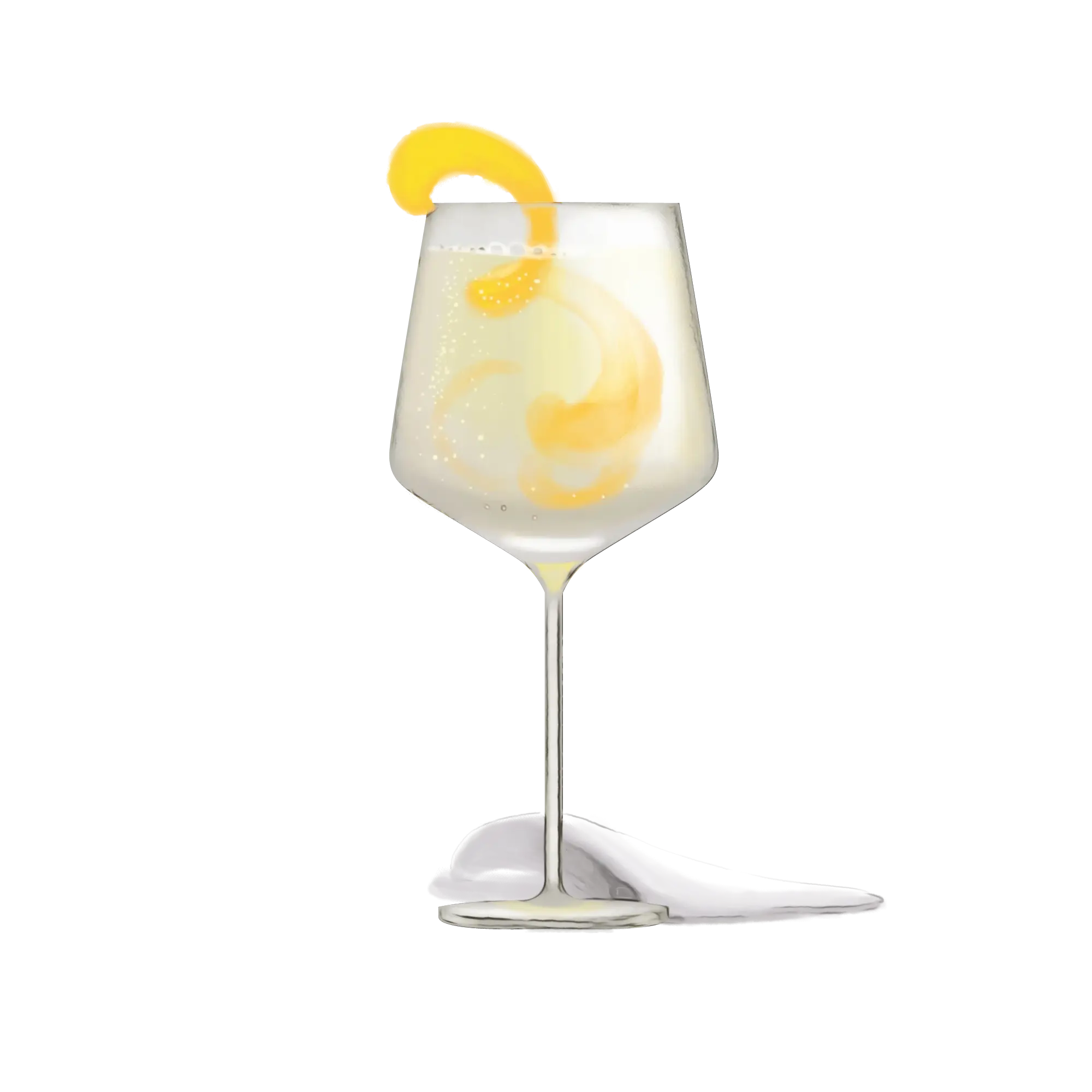 Elegant Wine Glass with Lemon Twist