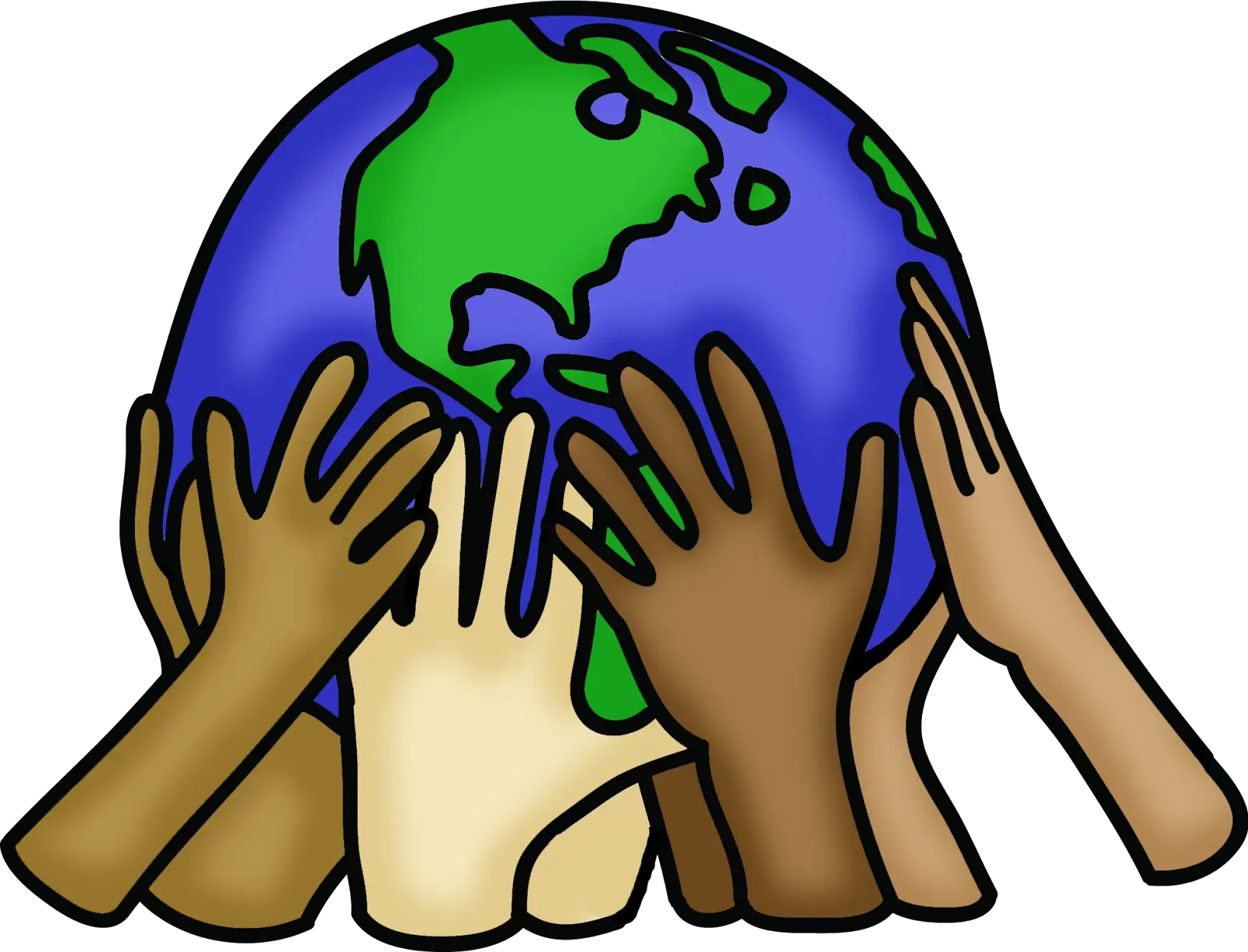 Illustration of Hands Holding the Earth