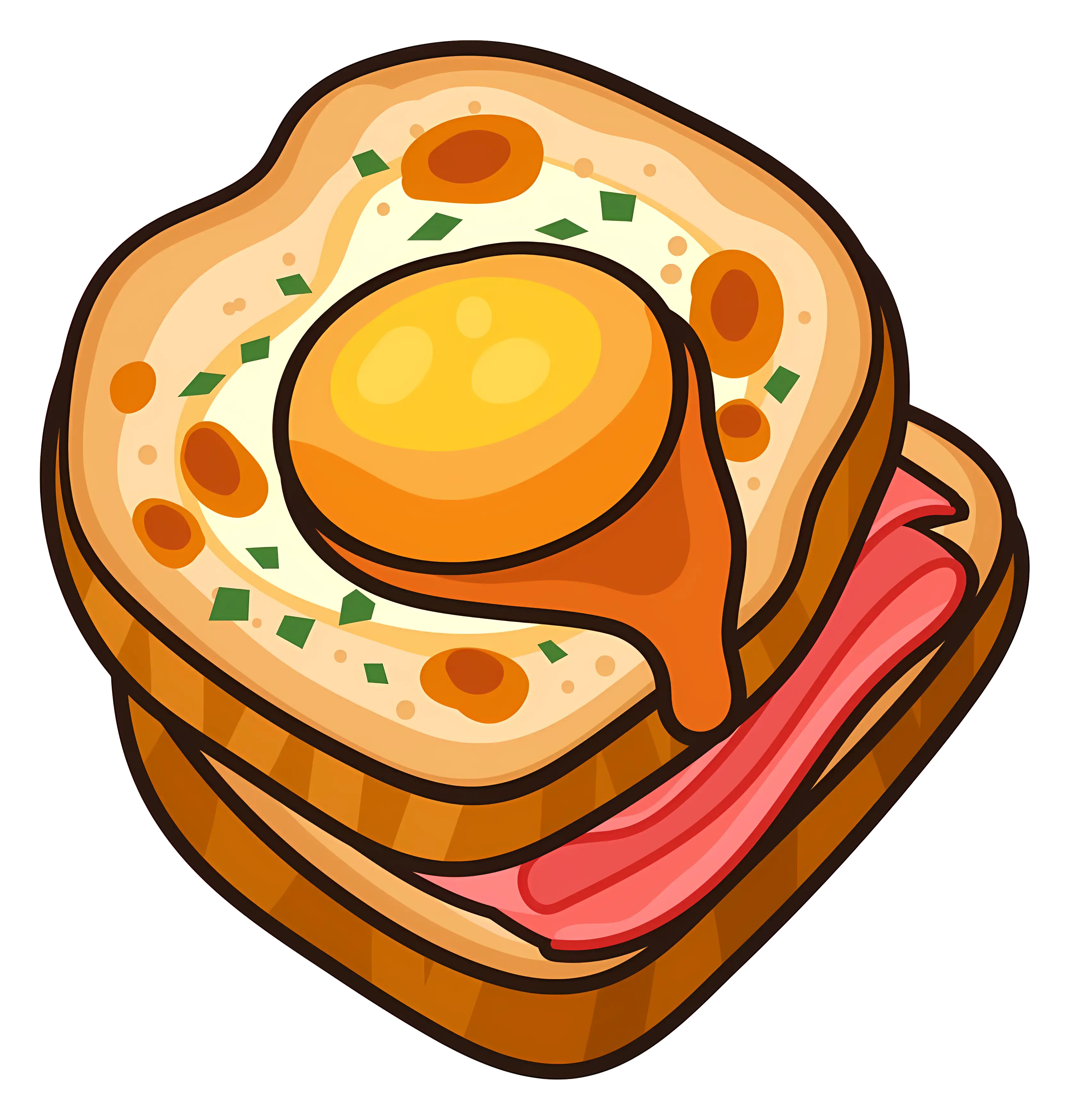 Egg Sandwich with Ham Illustration