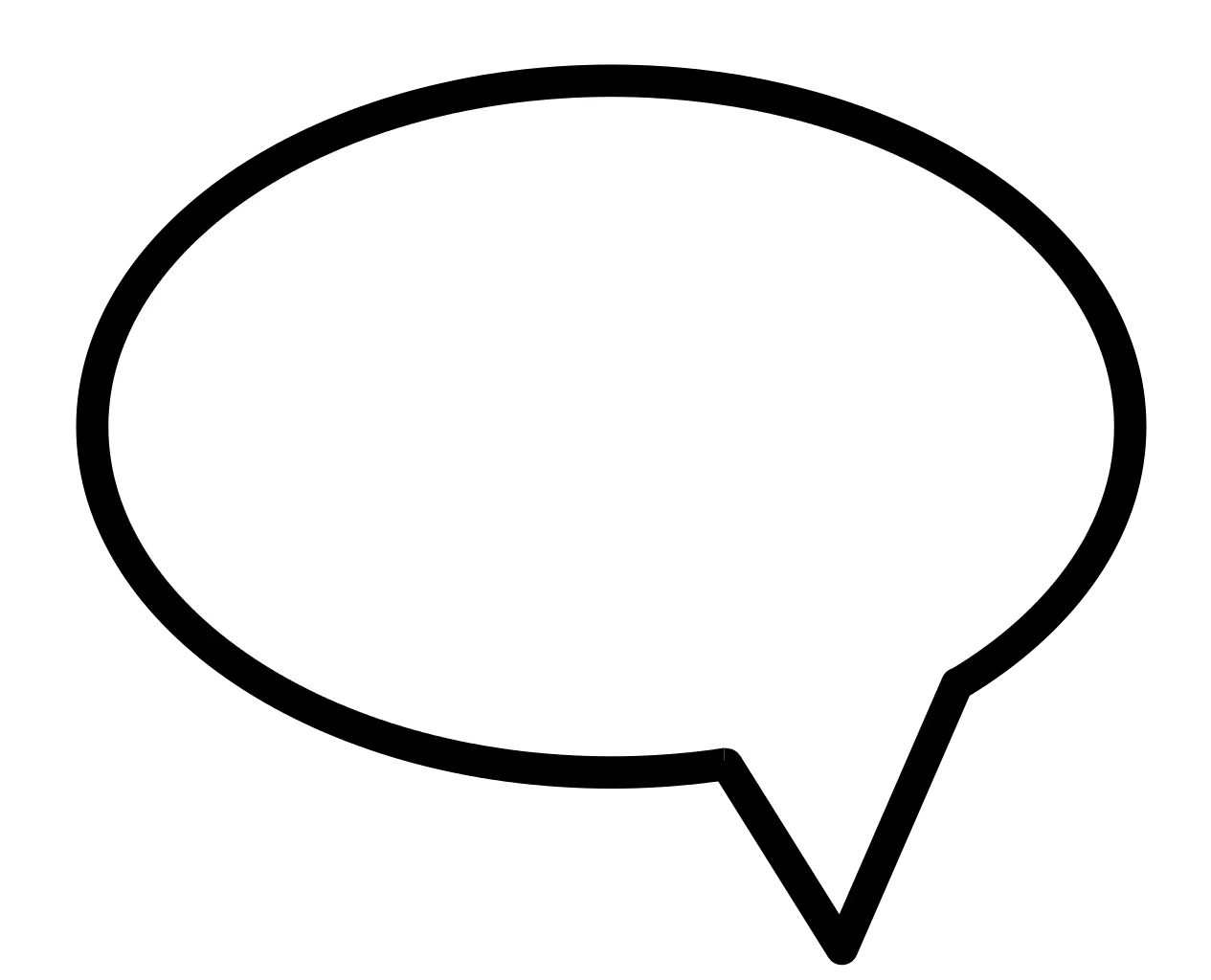 Speech Bubble Icon with Tail