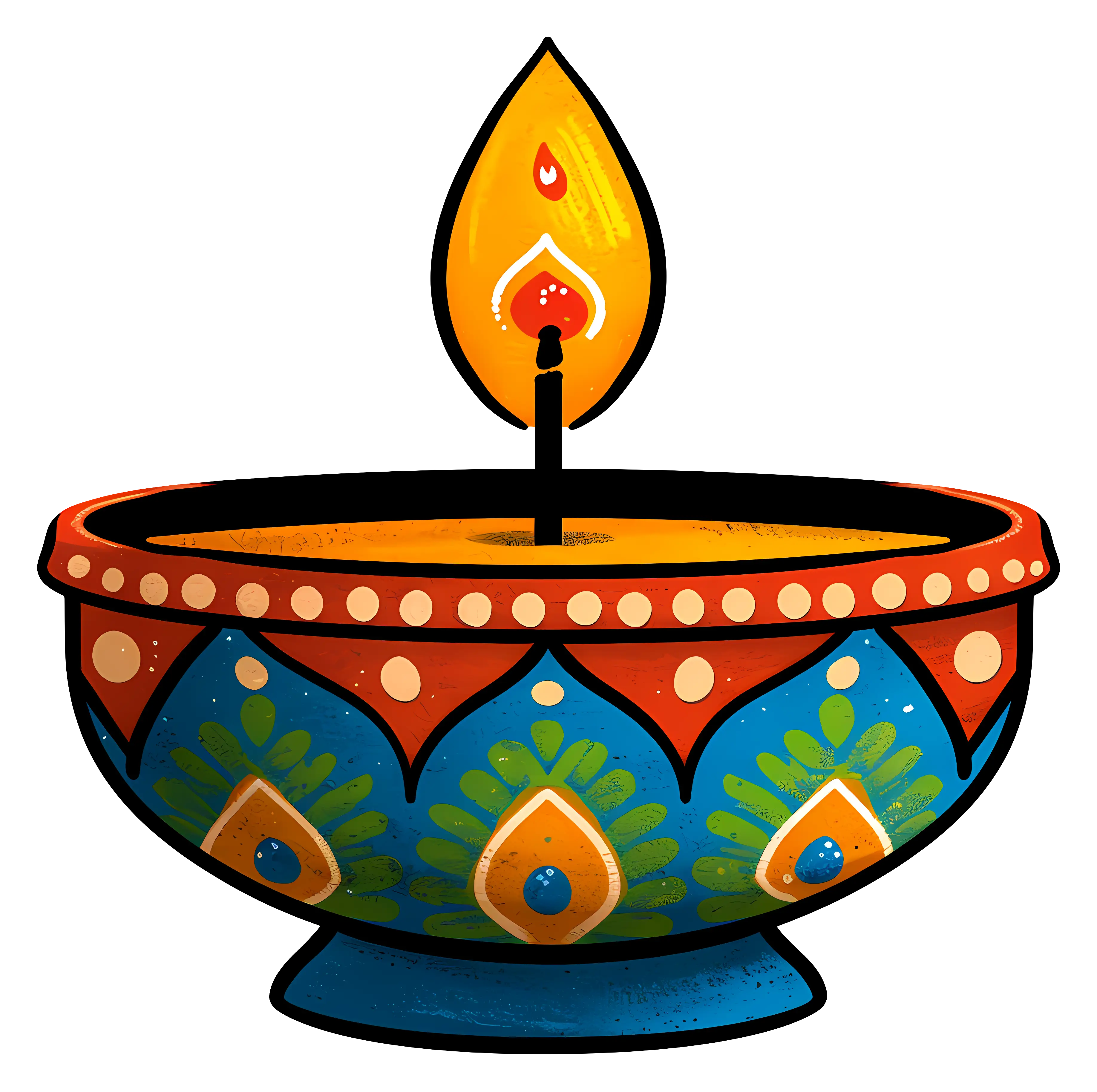 Decorative Diya Lamp for Diwali Festival