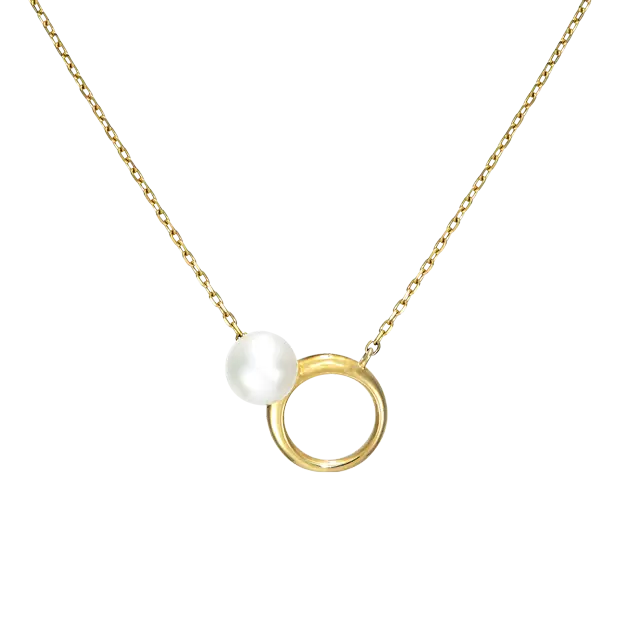 Gold Necklace with Pearl Pendant